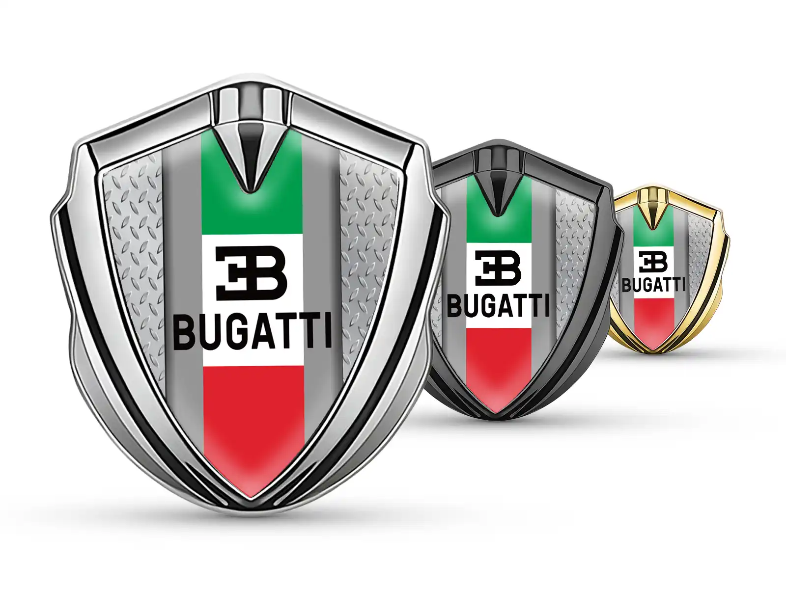 Bugatti Badge Marca Auto Stile Tuning Splendente Metallo